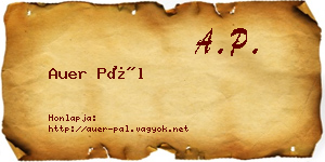 Auer Pál névjegykártya